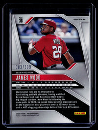 2025 Panini Prizm Baseball James Wood Red Pulsar Prizms #38 383/399 - back