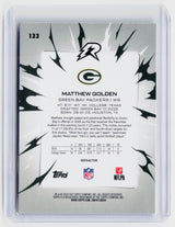 2025 Topps Chrome Football Matthew Golden RC Refractor #133 Green Bay Packers - back