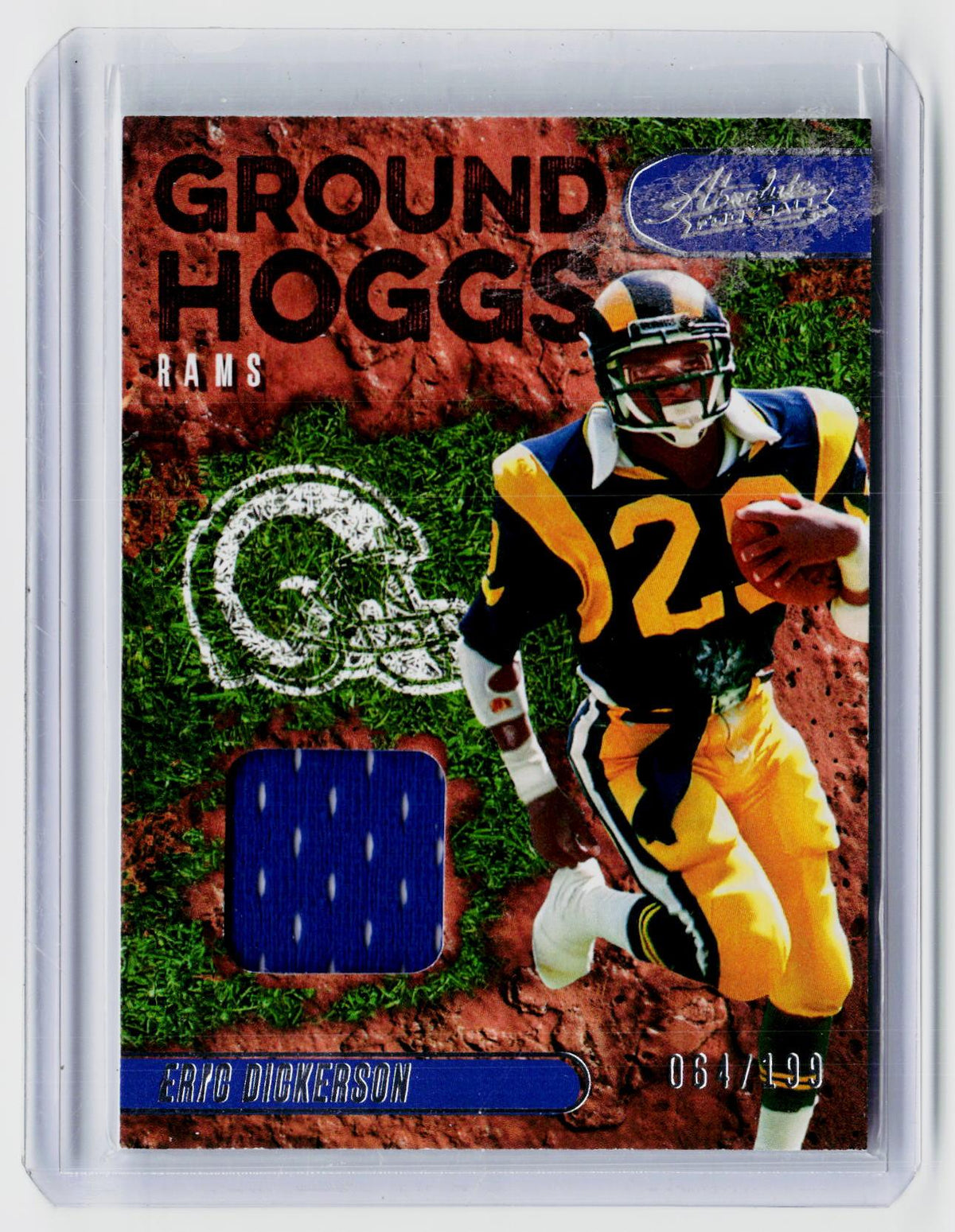 2023 Panini Absolute Ground Hogs GH-25 Eric Dickerson Rams Memorabilia /199 - front