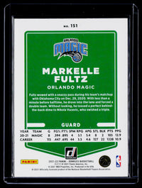 2021-22 Panini Donruss Basketball Markelle Fultz #151 Orlando Magic - back