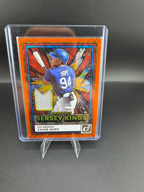 2026 Panini Donruss Baseball Prospect Jersey Kings Zyhir Hope Orange Ice #PJK-ZH - front