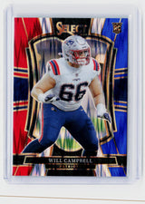 2025 Panini Select Football Will Campbell Rookie Premier Level #179 New England Patriots - front