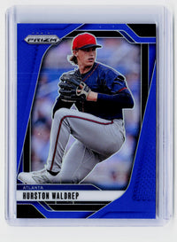 2025 Panini Prizm Baseball Hurston Waldrep #296 Blue Prizm /199 - front