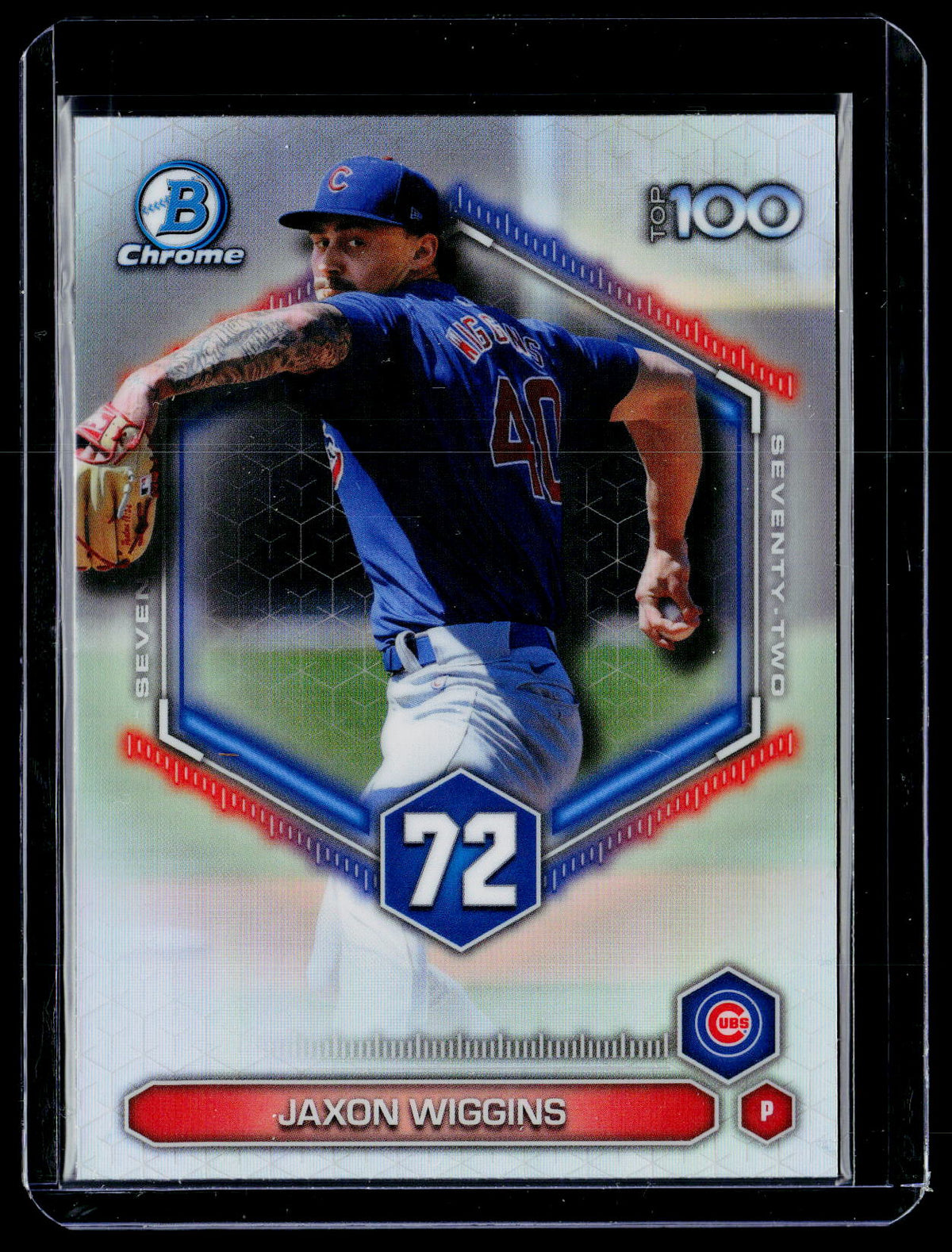 2026 Topps Bowman Chrome Top 100 Jaxon Wiggins #BTP-72 Cubs - front