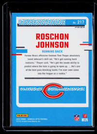 2023 Panini Donruss Optic Rated Rookie Silver Roschon Johnson #217 - back