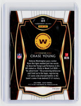 2020 Panini Select Football Chase Young Premier Level Rookie Card #164 Washington - back