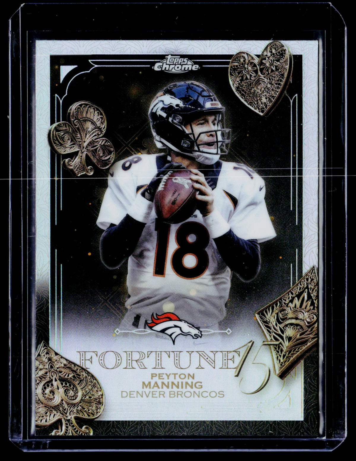 2025 Topps Chrome Fortune Refractor Peyton Manning F15-33 Denver Broncos - front