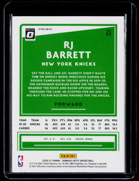 2020-21 Panini Donruss Optic Basketball RJ Barrett #62 - back