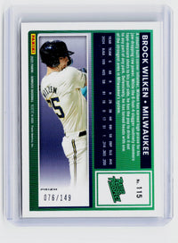 2025 Panini Donruss Baseball Rated Prospect Brock Wilken #115 Prizm 076/149 - back