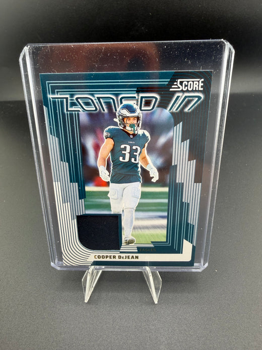 2025 Panini Score Zone-Con Cooper DeJean Rookie Patch Card - front