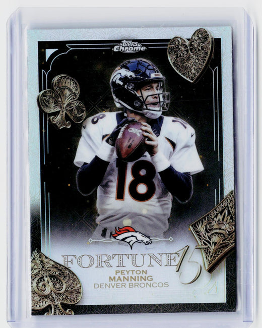 2025 Topps Chrome Football Fortune 75 Peyton Manning F75-33 Denver Broncos - front