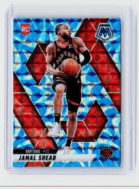 2024-25 Panini Mosaic Basketball Jamal Shead Blue Mosaic Rookie Card #201 Toronto Raptors - front