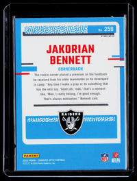 2023 Panini Donruss Optic Rated Rookie Jakorian Bennett #259 Blue Holo - back