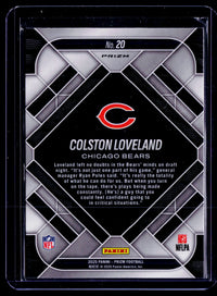 2025 Panini Prizm Football Emergent Colston Loveland RC #20 Chicago Bears - back