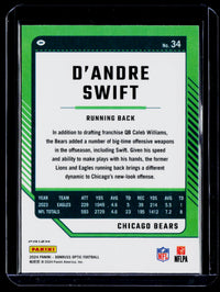 2024 Panini Donruss Optic D'Andre Swift Chicago Bears #34 - back
