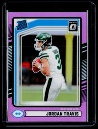 2024 Panini Donruss Football Optic Rated Rookies Preview Jordan Travis Pink #349 RC - front