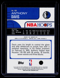 2025 Topps NBA Hoops Anthony Davis Red #108 /249 Dallas Mavericks - back