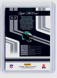 2025 Panini Donruss Elite Kyle McCord Rookie RC #47 /299 Philadelphia Eagles - back