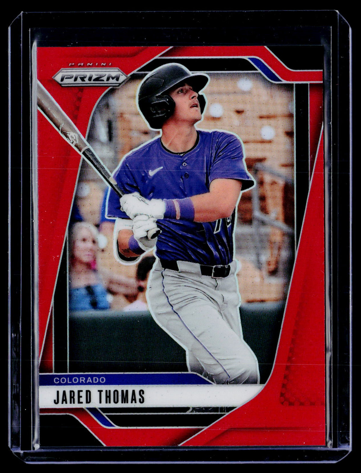 2025 Panini Prizm Baseball Jared Thomas #12 Red Prizm /299 - front