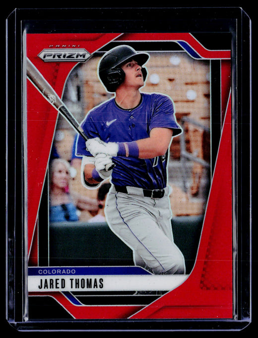 2025 Panini Prizm Baseball Jared Thomas #12 Red Prizm /299 - front