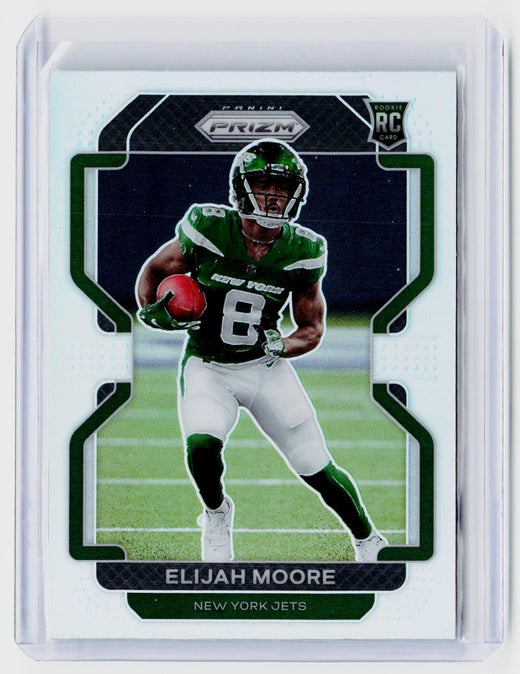 2021 Panini Prizm Football Elijah Moore Rookie Variation Green Prizm V-346 - front