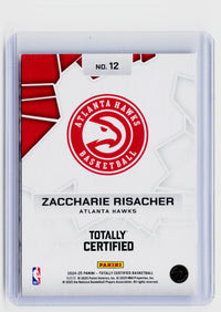 2024-25 Panini Totally Certified Rookie Roll Call Zacharie Risacher RC #12 - back