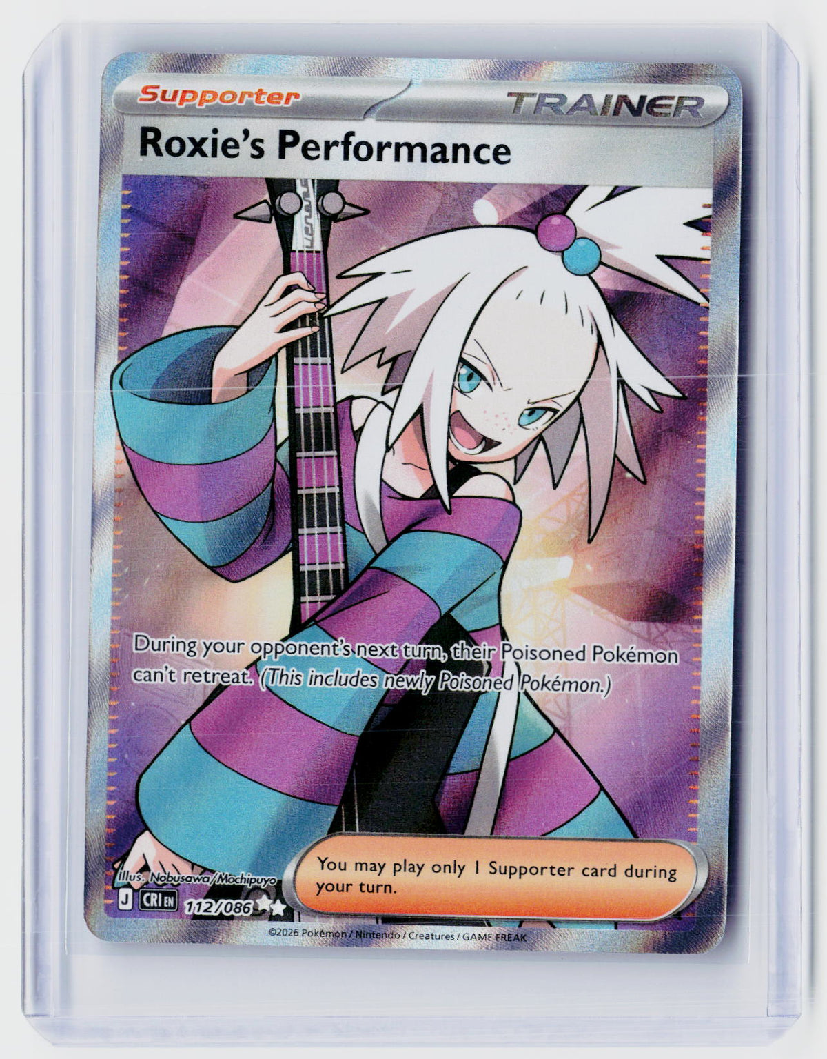 Pokémon TCG Roxie's Performance 112/086 Supporter Trainer Card - front