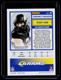 2025 Panini Score Football Base Rookie Signatures Terrance Ferguson #72 Autograph - back