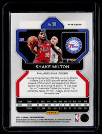 2021-22 Panini Prizm Basketball Shake Milton #58 Red White and Blue Prizm - back