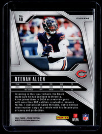 2024 Panini Prizm Football Green Ice Prizm Keenan Allen #49 Chicago Bears - back