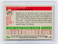 2025 Topps Chrome Chandler Simpson RC #277 Tampa Bay Rays - back