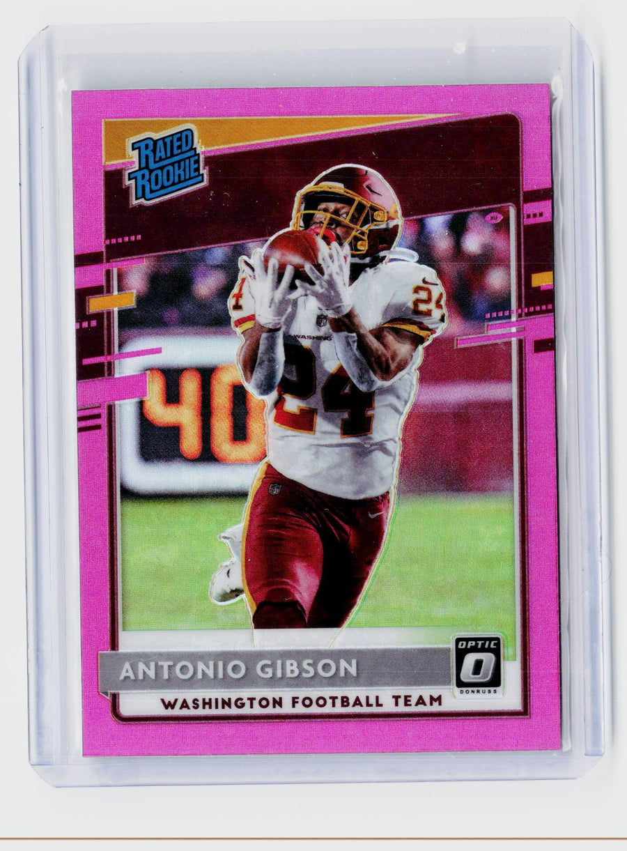 2020 Panini Donruss Optic Pink Prizm Rated Rookie Antonio Gibson #185 - front