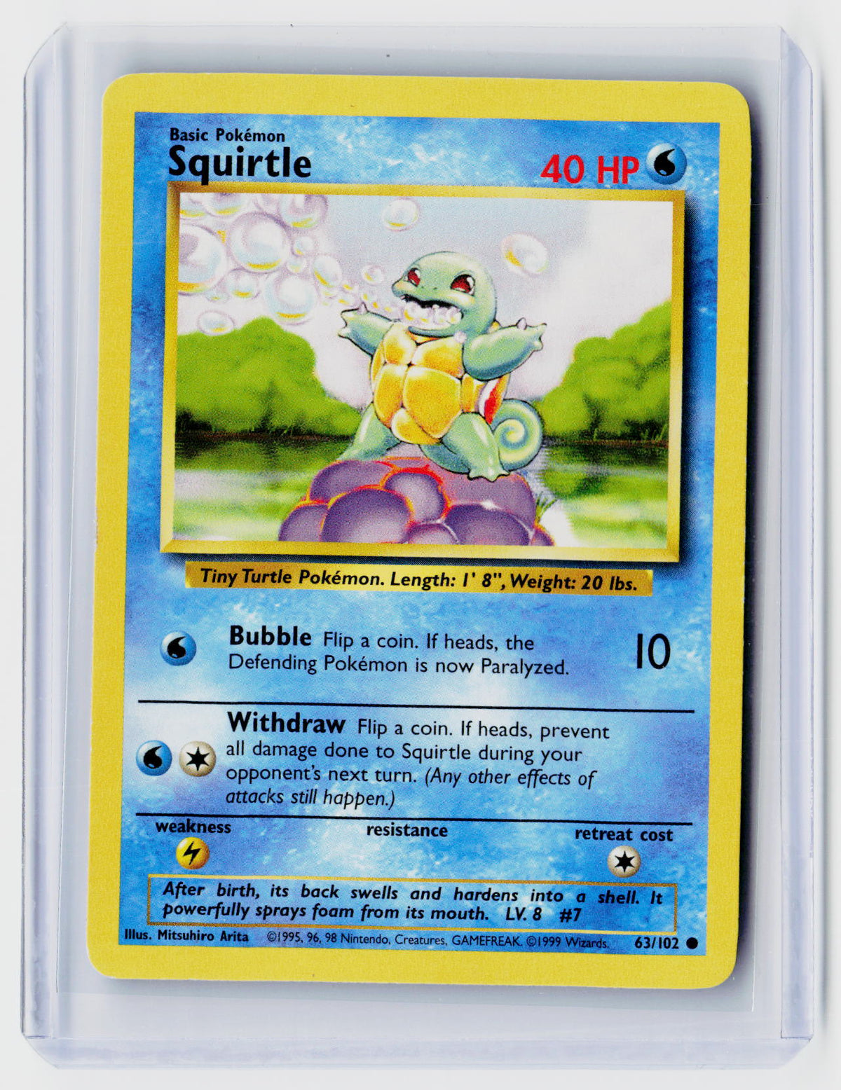 1999 Pokémon Base Set Squirtle 63/102 Wizards of the Coast - front