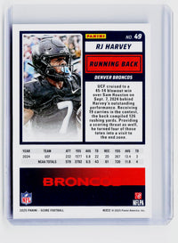2025 Panini Score Football Rookies RJ Harvey #49 Showcase 041/100 - back