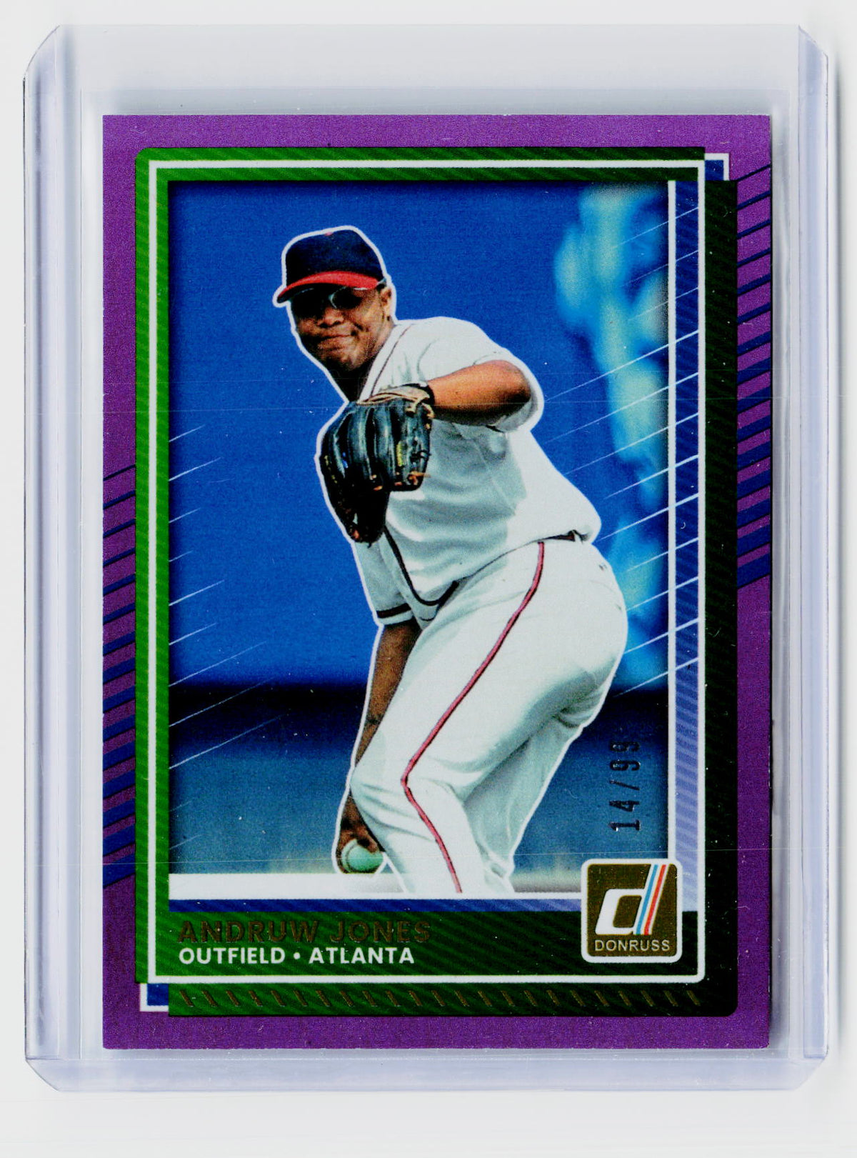2025 Panini Donruss Baseball Andruw Jones Purple Ice #13 14/99 - front