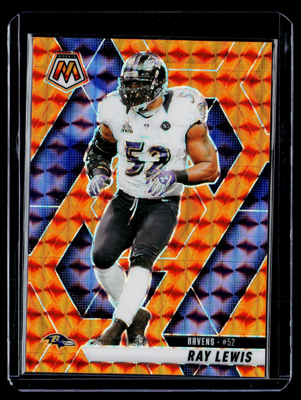 2025 Panini Mosaic Football Ray Lewis Mosaic Orange #202 /199 - front