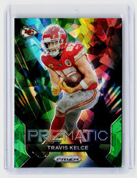 2023 Panini Prizm Football Prizmatic Green Travis Kelce #10 Kansas City Chiefs - front
