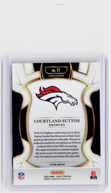 2025 Panini Select Courtland Sutton Concourse Disco Prizm #11 Denver Broncos - back