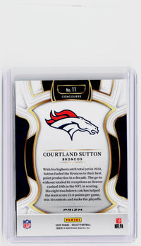 2025 Panini Select Courtland Sutton Concourse Disco Prizm #11 Denver Broncos - back