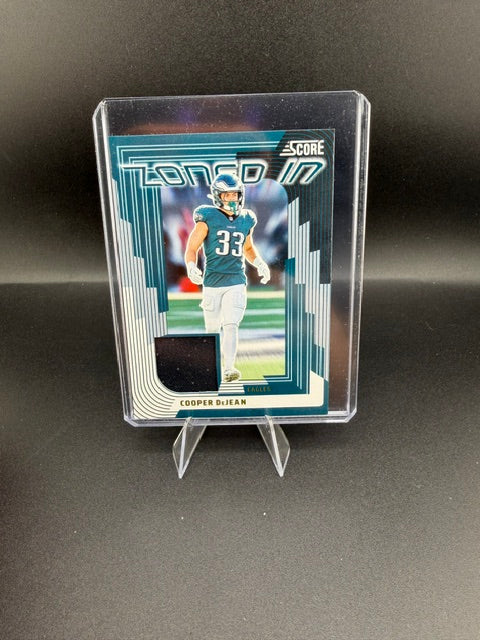 2025 Panini Score Zoned In Cooper DeJean #ZON-CDN Memorabilia Philadelphia Eagles - front