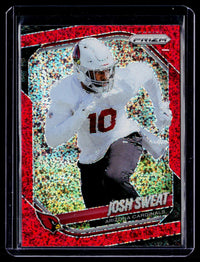 2025 Panini Prizm Football Josh Sweat #4 Red Shimmer Arizona Cardinals - front
