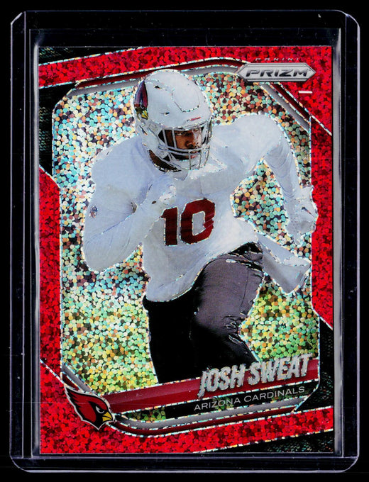 2025 Panini Prizm Football Josh Sweat #4 Red Shimmer Arizona Cardinals - front