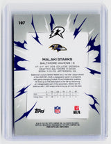 2025 Topps Resurgence Football Malaki Starks RC #107 Baltimore Ravens - back