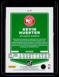 2021-22 Panini Donruss Basketball Kevin Huerter #4 Atlanta Hawks - back