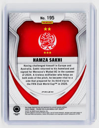 2025 Panini Prizm FIFA Club World Cup Hamza Sakhi Rookie #195 Wydad AC - back