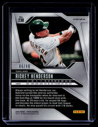 2025 Panini Prizm Baseball Rickey Henderson Orange Wave Prizms #230 44/49 - back
