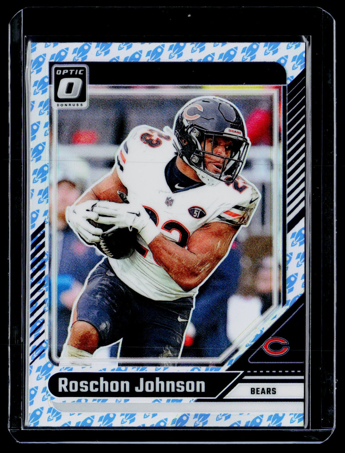 2024 Panini Donruss Optic Football Roschon Johnson #33 Chicago Bears rocket emoji - front