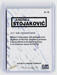 2023 Skybox Metal Universe Champions Andreu Stojakovic S-16 Stanford - back