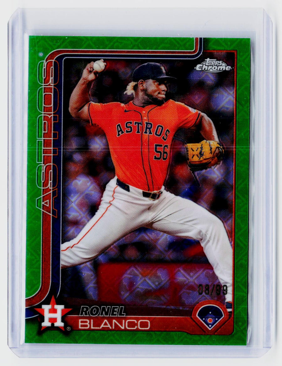 2025 Topps Chrome Ronel Blanco Green Refractor #292 /99 Houston Astros - front