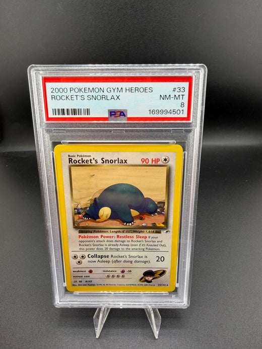 2000 Pokémon Gym Heroes Rocket's Snorlax #33 PSA 8 - front